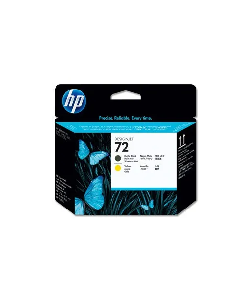 Tête d'impression noir mat et jaune HP 72