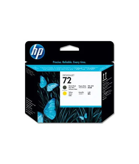 Tête d'impression noir mat et jaune HP 72