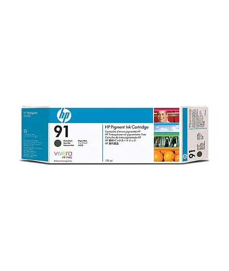 Cartouche d'encre noire mate HP 91 775 ml