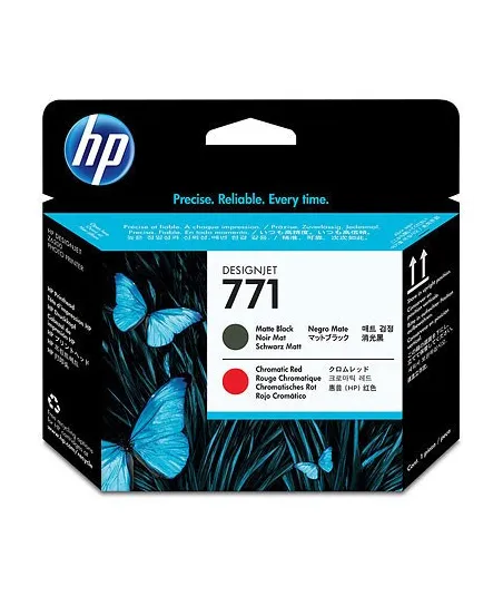 Tête d'impression noire à finition mate/rouge chromatique HP 771