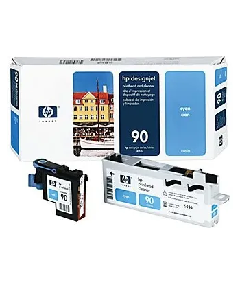Tête d'impression cyan et dispositif de nettoyage HP 90