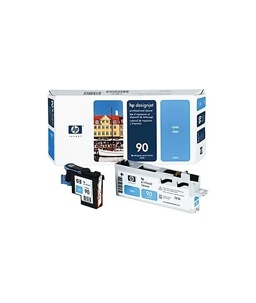 Tête d'impression cyan et dispositif de nettoyage HP 90