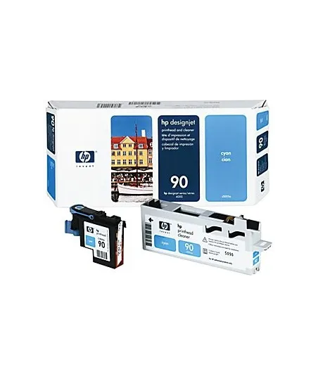 Tête d'impression cyan et dispositif de nettoyage HP 90