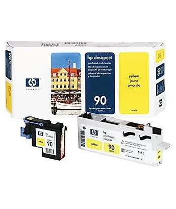 Tête d'impression jaune et dispositif de nettoyage HP 90