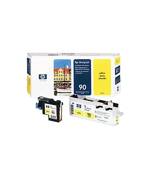 Tête d'impression jaune et dispositif de nettoyage HP 90