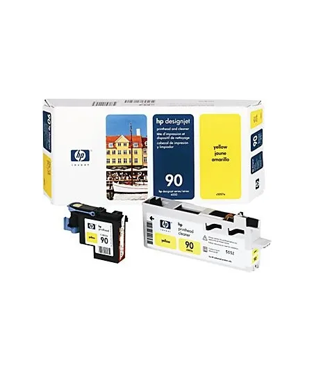 Tête d'impression jaune et dispositif de nettoyage HP 90