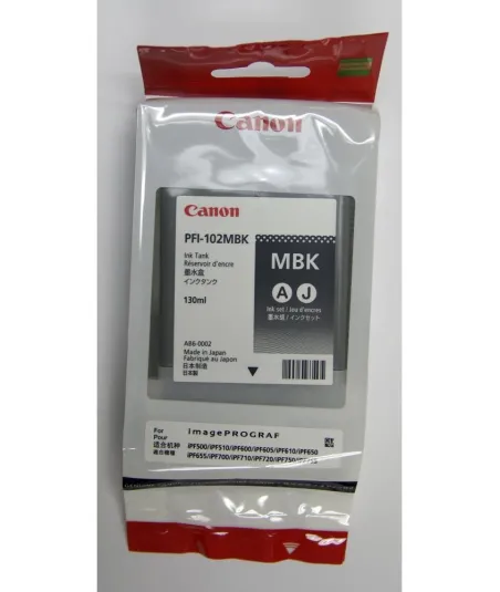 Cartouche d'encre CANON Noir Mat LUCIA PFI-102 MBK - 130ml