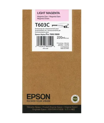 Cartouche d'encre EPSON T603C Magenta Clair - 220Ml