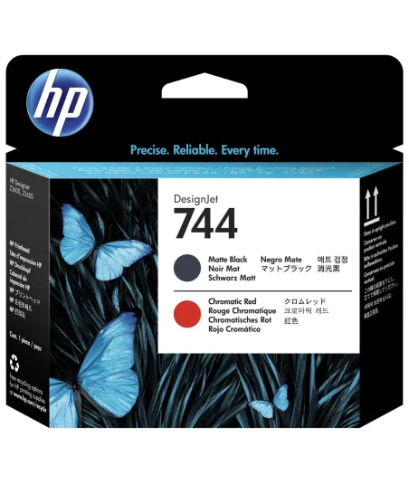 Tête d'impression Noir Mat et Rouge Chromatique HP 744
