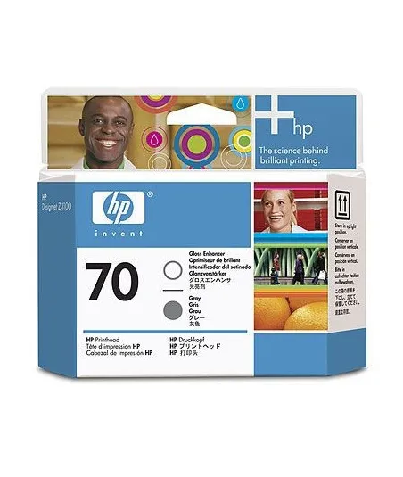 Tête d'impression grise et optimisateur de brillance HP 70 