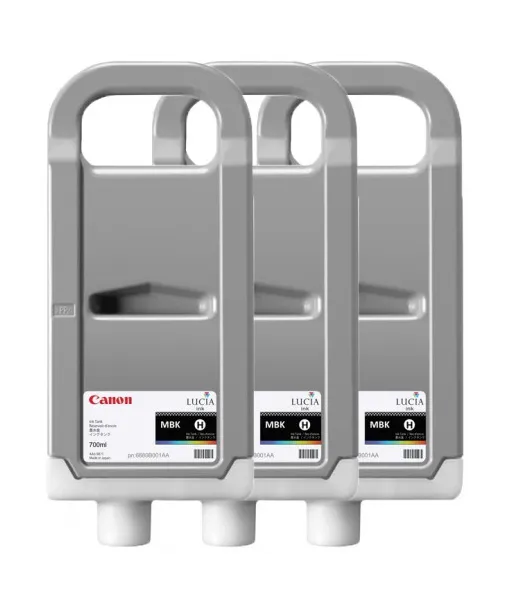 Pack 3 xCartouche d'encre CANON PFI-707MBK Noir Mat 700ml