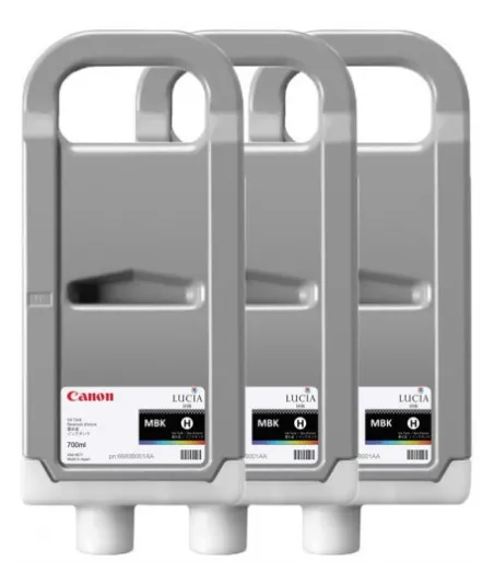 Pack 3 xCartouche d'encre CANON PFI-707MBK Noir Mat 700ml