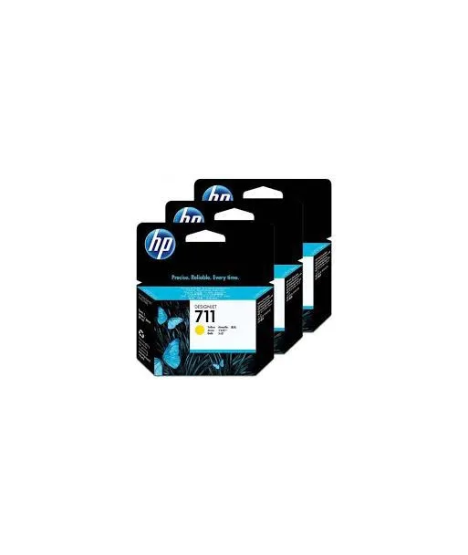 Pack x 3 Cartouche d'encre Jaune HP711 29ml