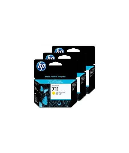 Pack x 3 Cartouche d'encre Jaune HP711 29ml