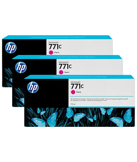 Pack 3 cartouches d'encre photo Vivid HP 771C Magenta - 775 ml