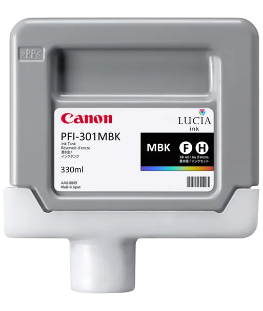 Cartouche d'encre CANON PFI-301MBK Noir mat 330ml