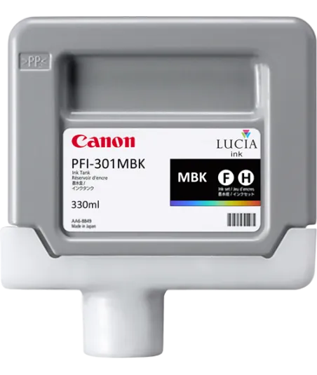 Cartouche d'encre CANON PFI-301MBK Noir mat 330ml