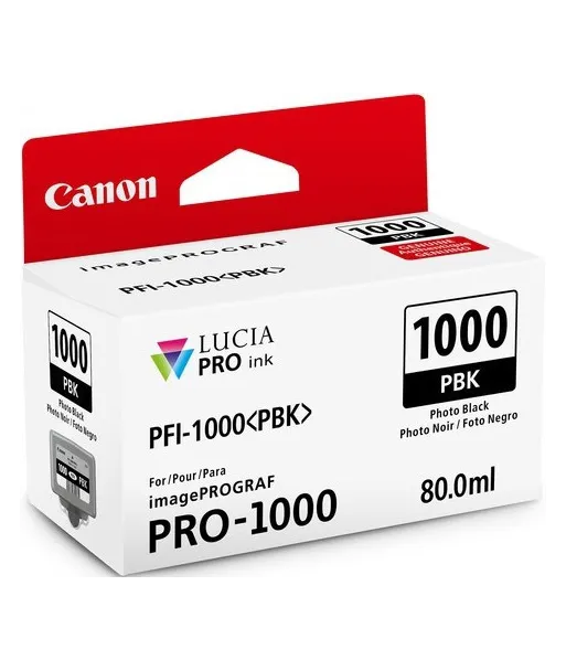 Cartouche d'encre Canon PFI-1000BK Noir photo 80 ml