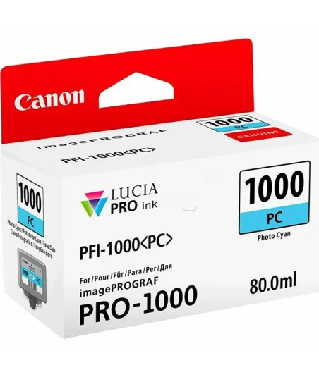 Cartouche d'encre Canon PFI-1000PC Cyan photo 80 ml