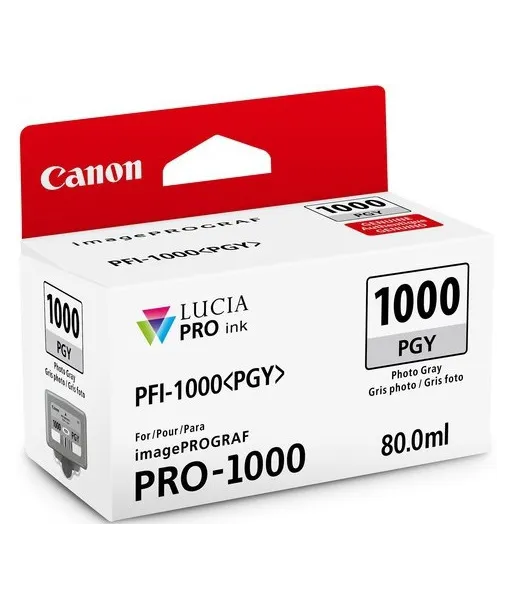 Cartouche d'encre Canon PFI-1000PGY Grise photo  80 ml