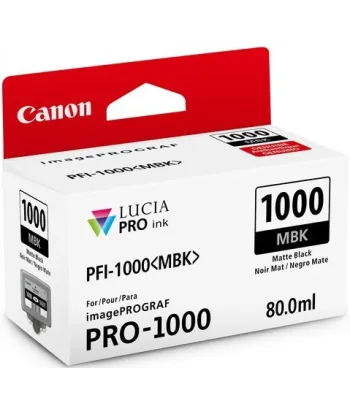 Cartouche d'encre Canon PFI-1000MBK Noir mat 80 ml