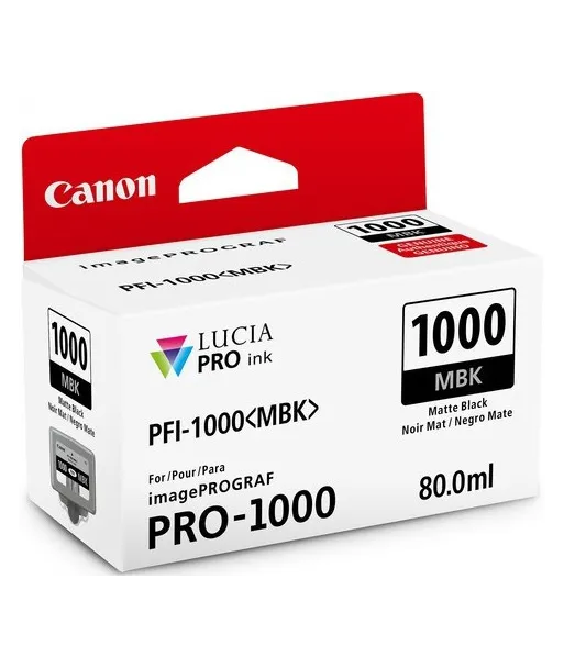 Cartouche d'encre Canon PFI-1000MBK Noir mat 80 ml