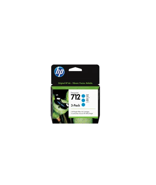 Pack de 3 cartouches d'encre DesignJet HP 712, cyan, 29 ml