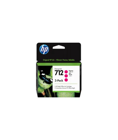 Pack de 3 cartouches d'encre DesignJet HP 712, magenta, 29 ml