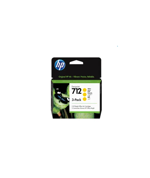 Pack de 3 cartouches d'encre DesignJet HP 712, jaune, 29 ml