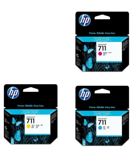 Pack couleurs Cartouche d'encre HP 711 CMJ 29 ml