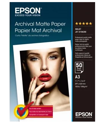 Papier Photo Epson Mat Archival 189 g/m² A3 C13S041344