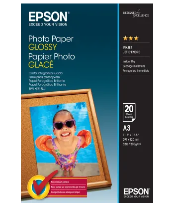 Papier Photo Epson Brillant 200 g/m² A3 C13S042536