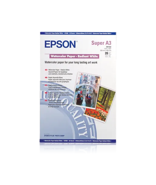 Papier Aquarelle blanc Epson 190g/m² A3+ C13S041352