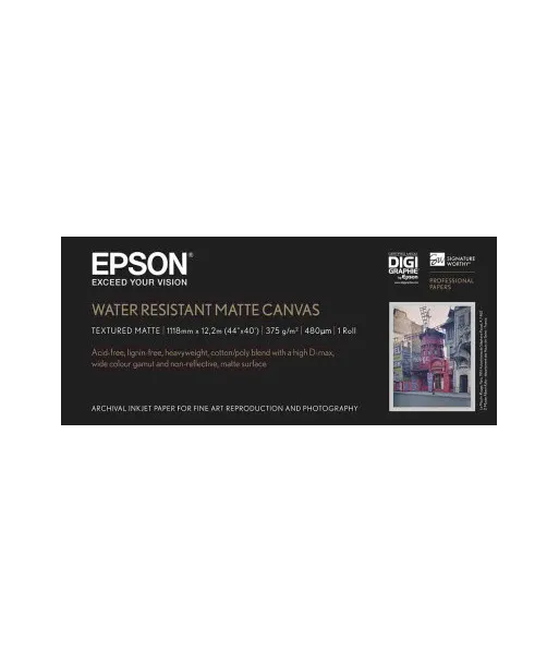 Papier EPSON Toile Canvas Matte Water Resist 375g/m² A0+ (1,118x12,2m)