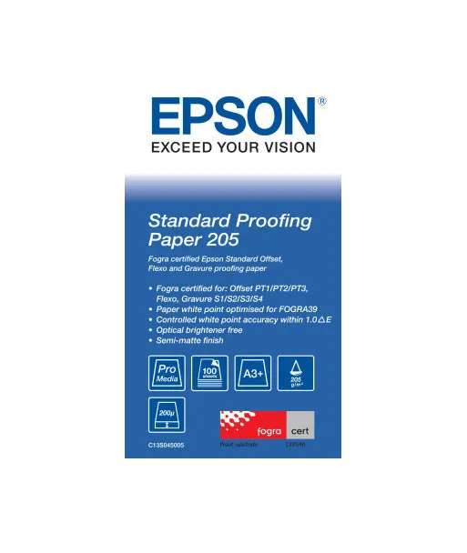Papier EPSON Proofing Standard 205g/m² A3+ - 100 feuilles