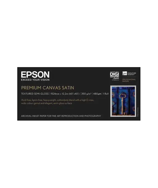 Papier EPSON Toile Premium Canvas Satin 350g/m² A0+ 60" (1,524x12,2m)