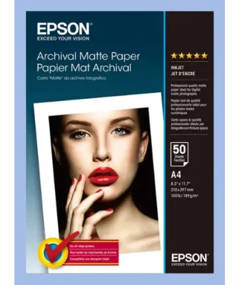 Papier Epson Archival Matte Paper 192g A4 (210 x 297 mm) 50 Feuilles | traciel