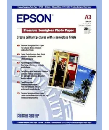Papier Photo Epson Premium Semigloss 250g A3+ (329 x 423 mm) 20 feuilles | traciel