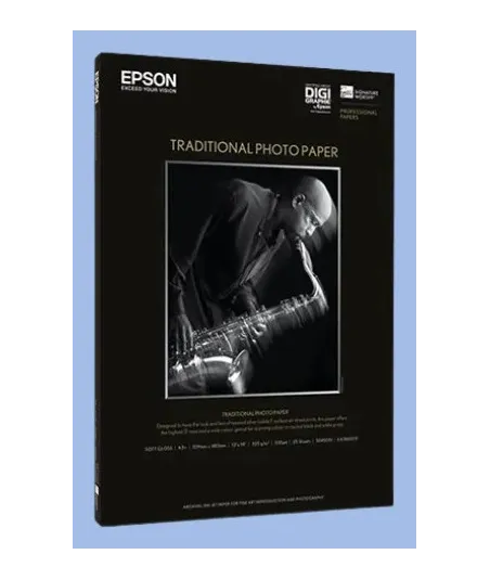 Papier Photo Epson Traditional  satiné 325g A2  (420 x 594 mm) 25 feuilles | traciel