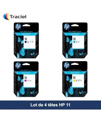 Lot de 4 têtes HP 11