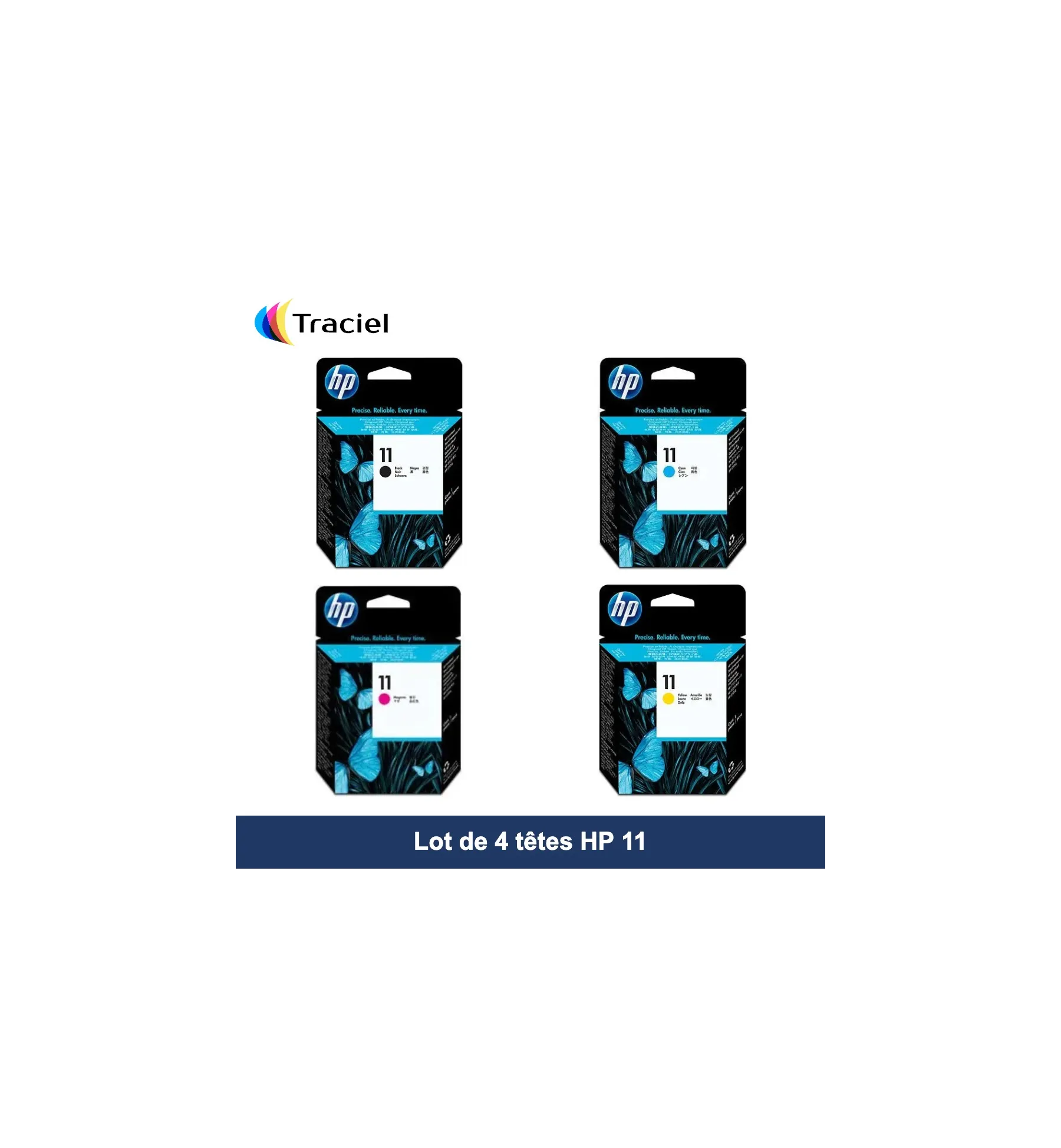 Lot de 4 têtes HP 11