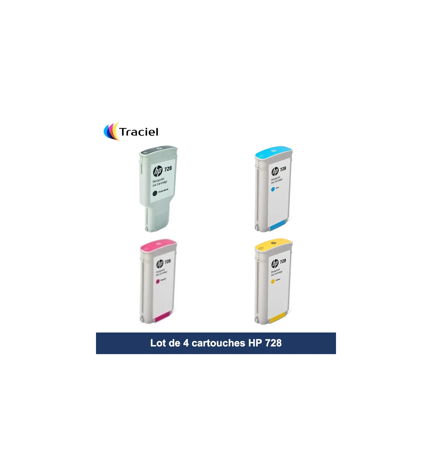 Lot de 4 cartouches HP 728