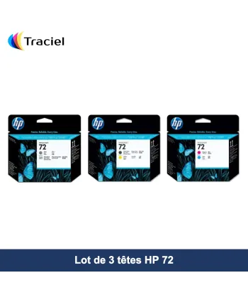 Lot de 3 têtes HP 72
