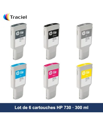 Lot de 6 cartouches HP 730 300 ml