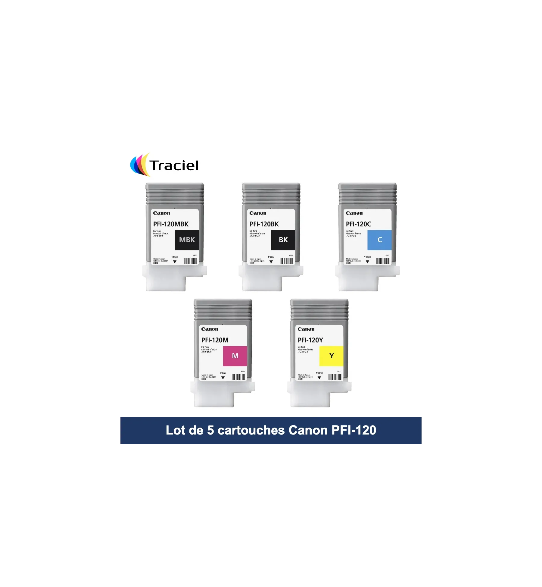 Lot de 5 cartouches Canon PFI-120