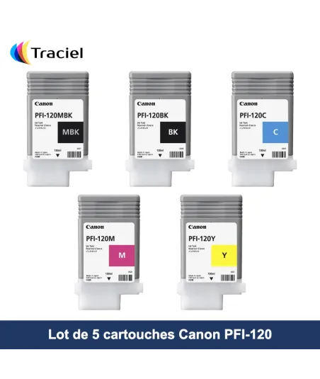 Lot de 5 cartouches Canon PFI-120