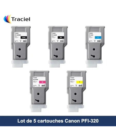 Lot de 5 cartouches Canon PFI-320