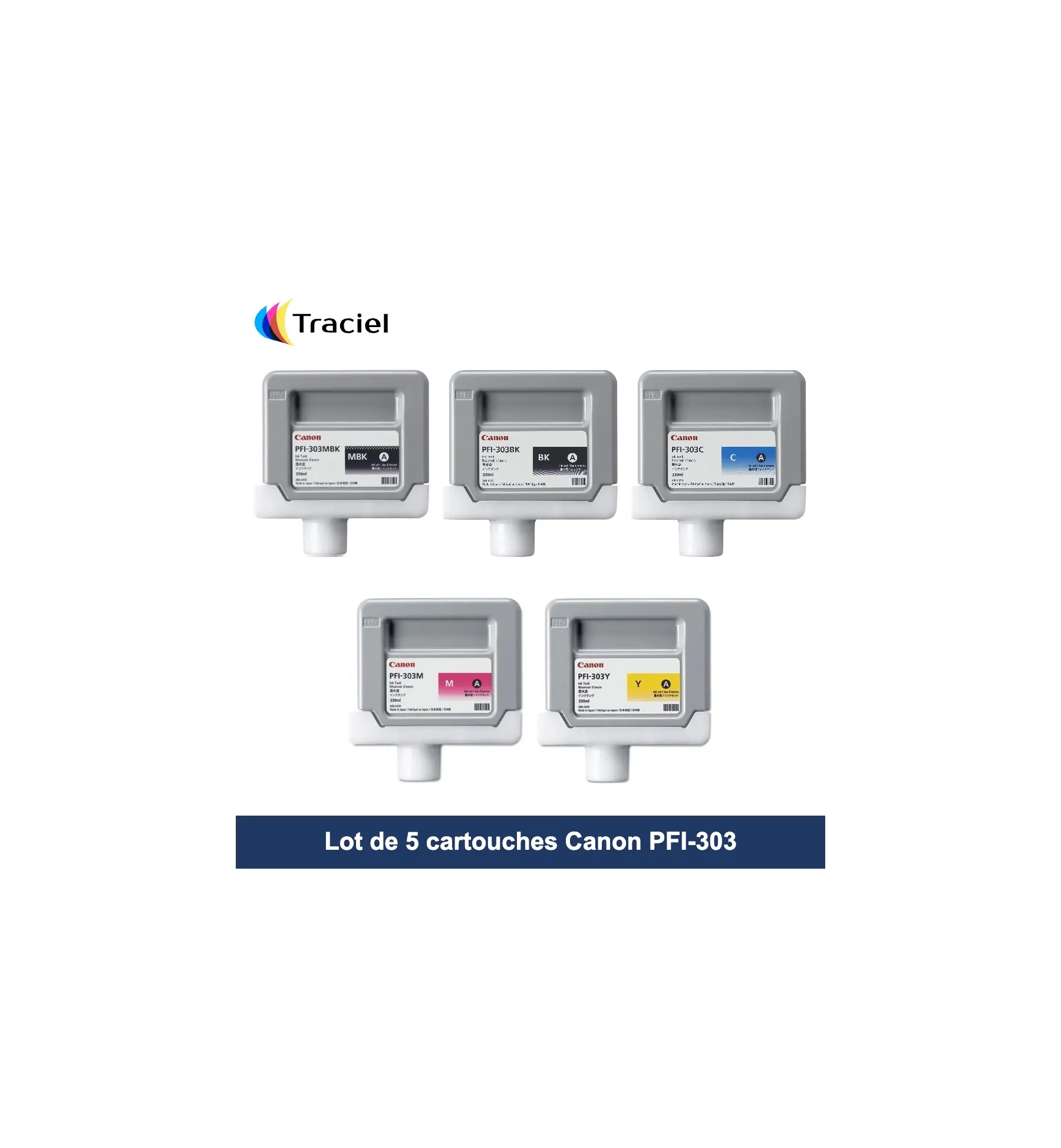 Lot de 5 cartouches Canon PFI-303