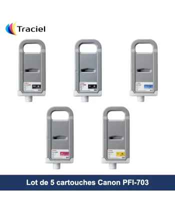 Lot de 5 cartouches Canon PFI-703