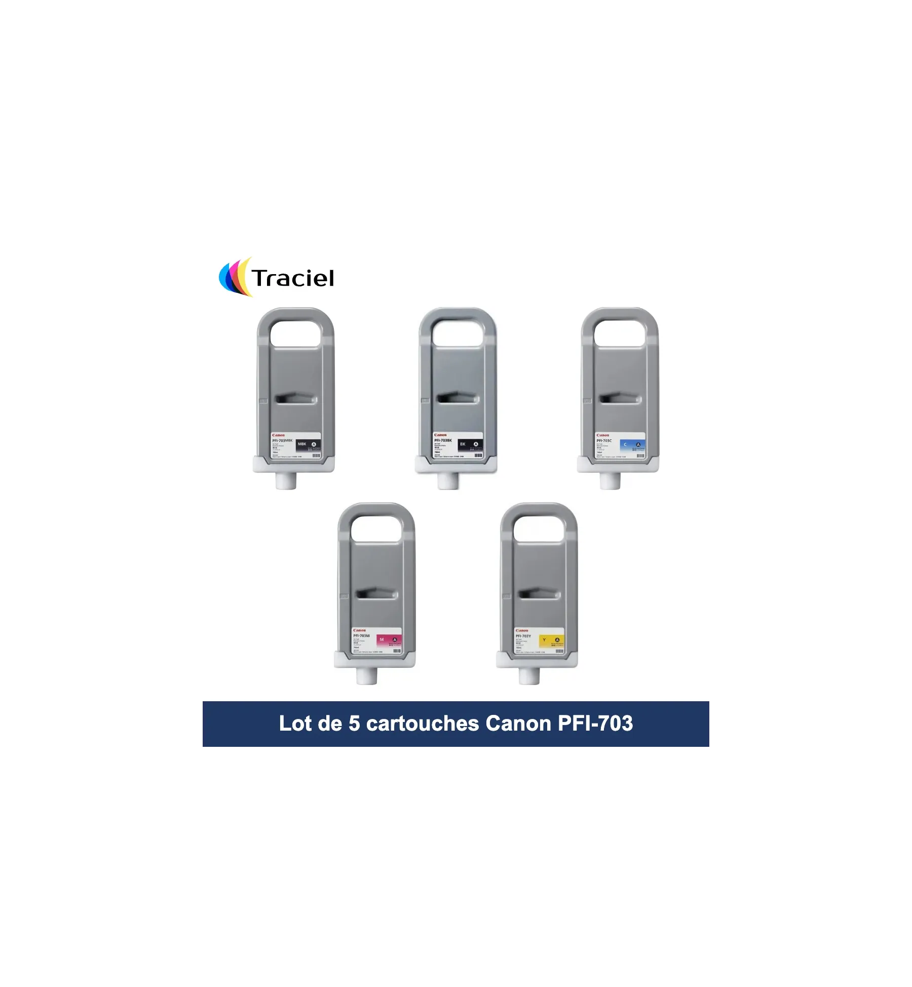 Lot de 5 cartouches Canon PFI-703